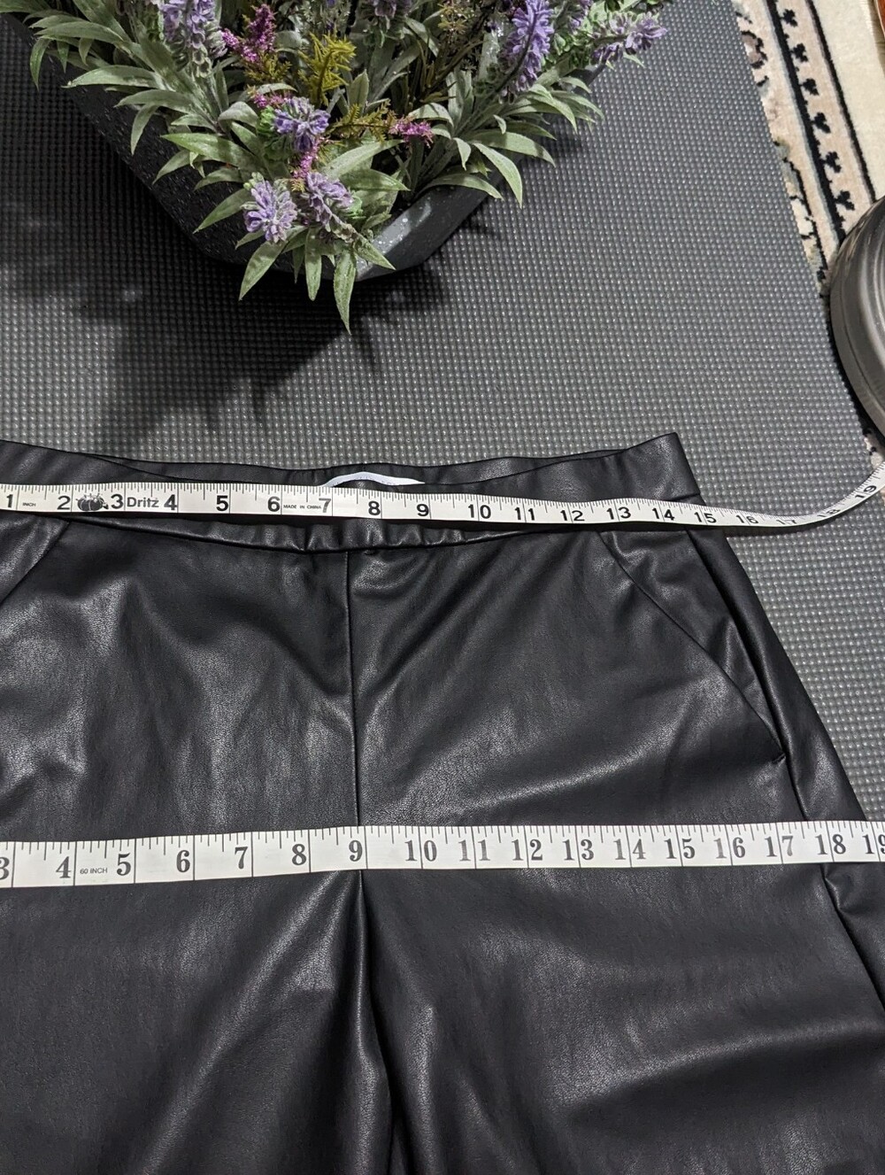 RAFFAELLO ROSSI Black Faux Leather Pants - Picture 11 of 13